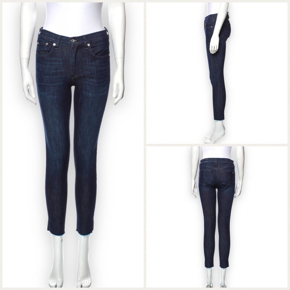Rag & Bone Mid-Rise Skinny Leg with Raw Hem Jeans Women’s Size 27